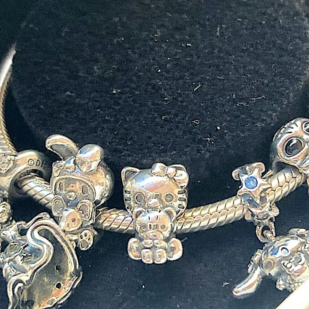 Hello Kitty Sterling Silver Charm For Pandora Bracelet Pandora Compatible - Picture 6 of 9